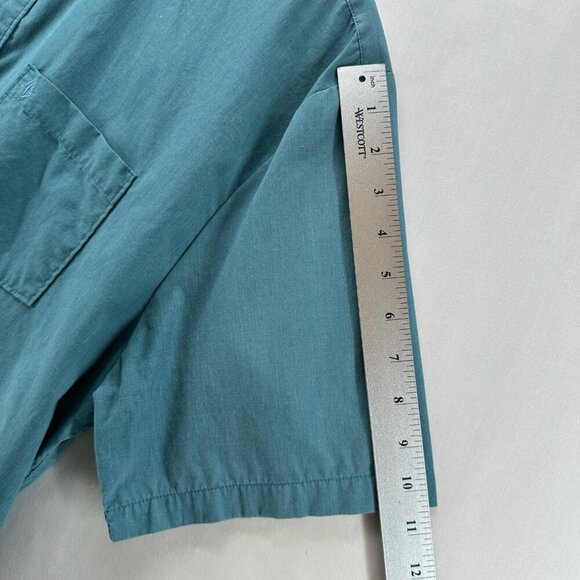 Volcom Shirt Mens Sz XL Classic Fit Button Down Short Sleeve Cotton Blend Blue - Picture 11 of 12